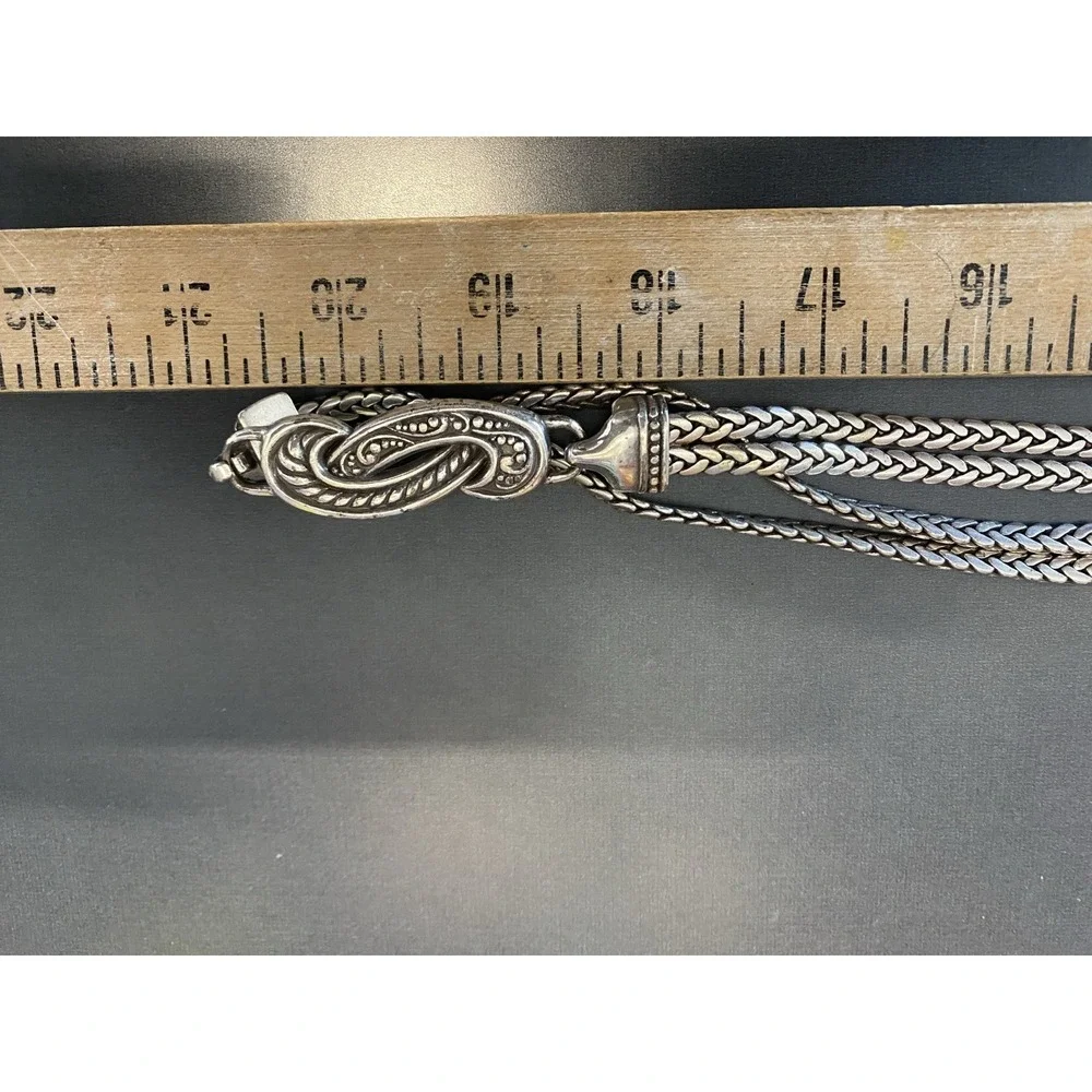 BRIGHTON Bali Hai Silver Tone Chain Belt M 30